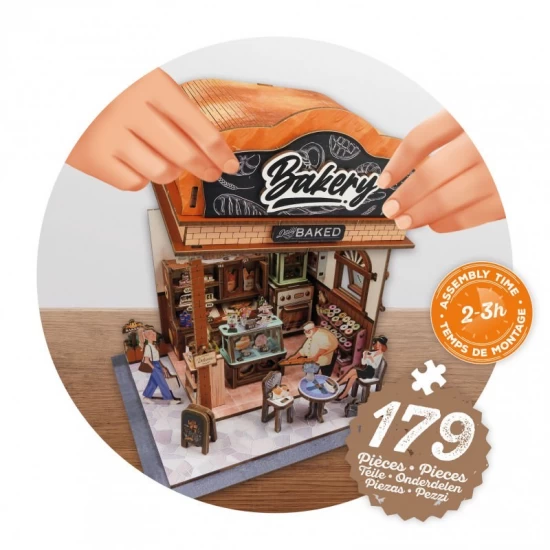 Puzzle 3D Diorama - Brutarie cu iluminare LED