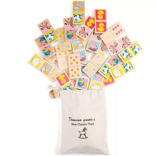 Joc Domino New Classic Toys 28 piese - Animale Joc Domino New Classic Toys 28 piese - Animale