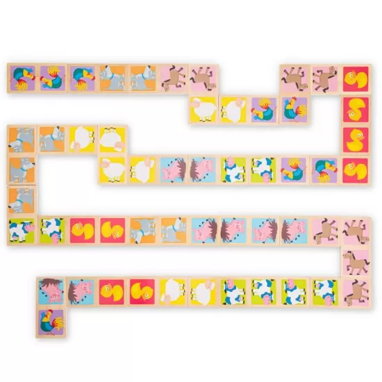 Joc Domino New Classic Toys 28 piese - Animale Joc Domino New Classic Toys 28 piese - Animale