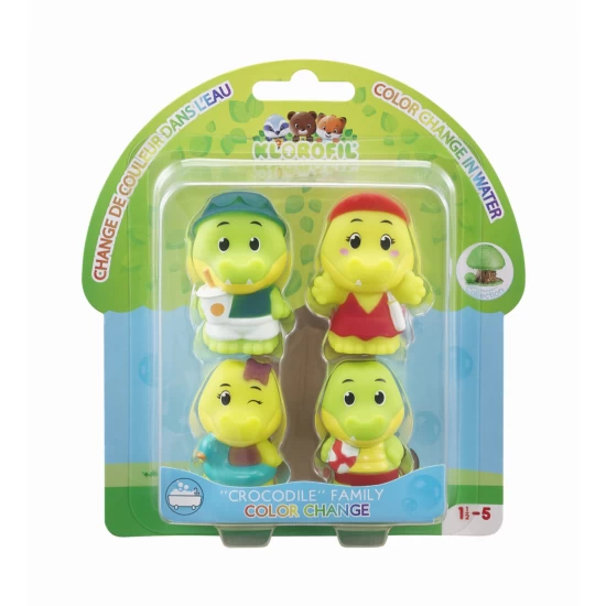 Set figurine Klorofil - Familia Croco cu haine care isi schimba culoarea in apa Set figurine Klorofil - Familia Croco cu haine care isi schimba culoarea in apa