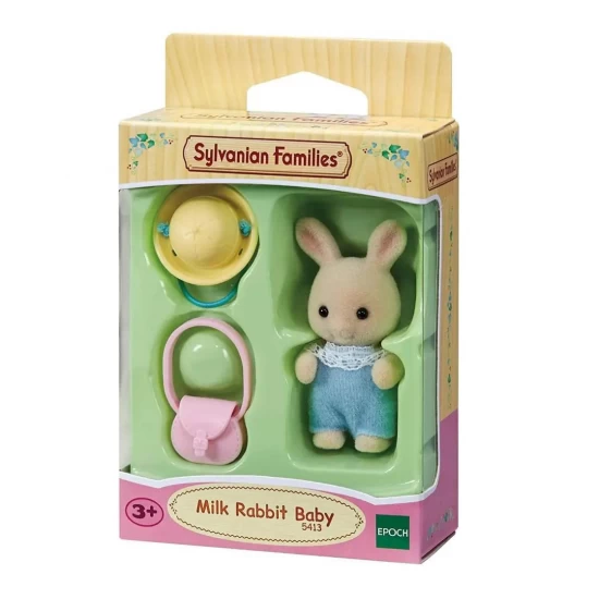 Figurina Sylvanian Families cu accesorii - Bebe Iepuras Milk Figurina Sylvanian Families cu accesorii - Bebe Iepuras Milk