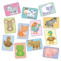 Joc educativ cu 24 fise de invatare - Descopera animalele si pronunta sunetele