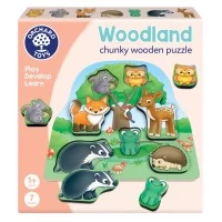 Joc educativ puzzle cu 7 piese de lemn - In padure