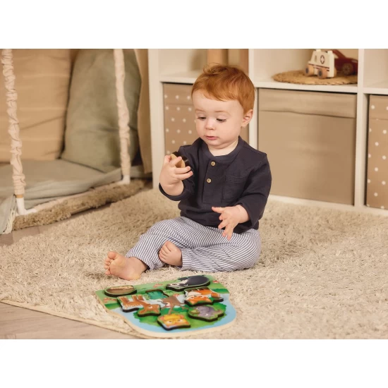 Joc educativ puzzle cu 7 piese de lemn - In padure Joc educativ puzzle cu 7 piese de lemn - In padure