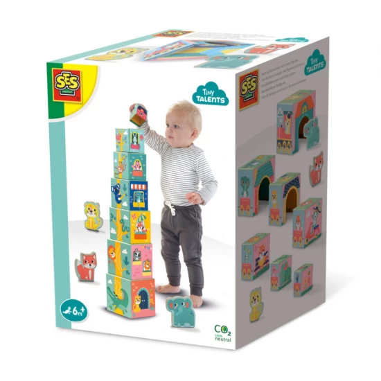 Jucarie de stivuit - Turn cu figurine animale Jucarie de stivuit - Turn cu figurine animale