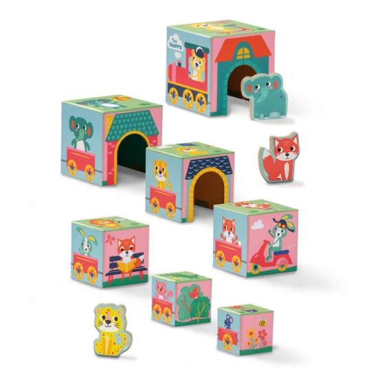 Jucarie de stivuit - Turn cu figurine animale Jucarie de stivuit - Turn cu figurine animale