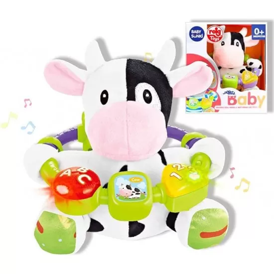 Jucarie interactiva bebe cu activitati si lumini 20 cm - Vacuta Jucarie interactiva bebe cu activitati si lumini 20 cm - Vacuta