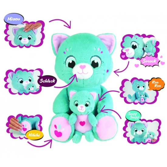 Jucarie interactiva cu 6 functii Mama si Puiul Pisica Jemini