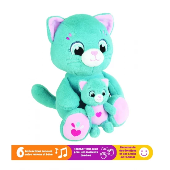 Jucarie interactiva cu 6 functii Mama si Puiul Pisica Jemini