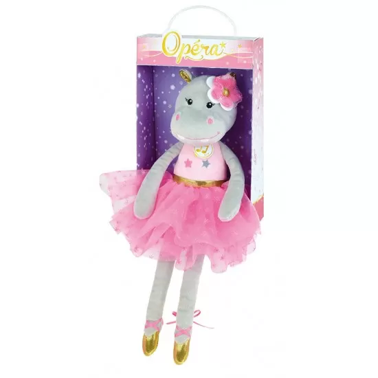 Jucarie pus muzicala Jemini 40 cm Balerina Hipopotam Jucarie pus muzicala Jemini 40 cm Balerina Hipopotam