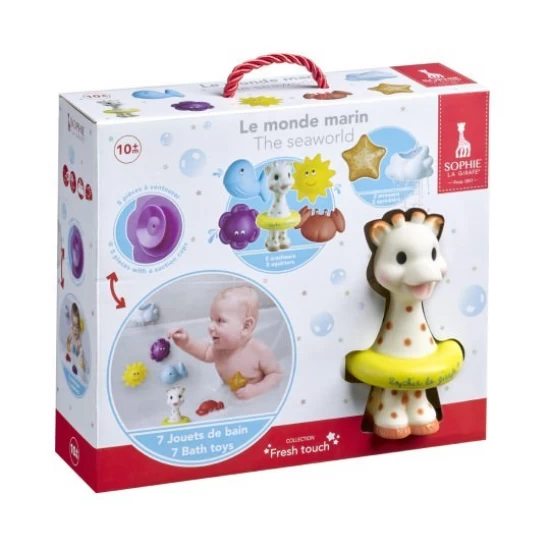 Set 7 jucarii de baie - Lumea Marina a Girafei Sophie