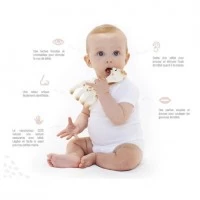 Punga Cadou din bumbac cu Girafa Sophie, zornaitoare si inel dentitie