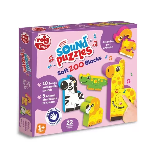 Puzzle blocks cu sunete - Animale de la Zoo Puzzle blocks cu sunete - Animale de la Zoo
