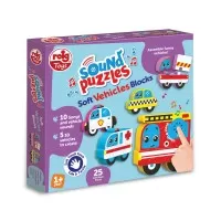 Puzzle blocks cu sunete 25 piese - Vehicule
