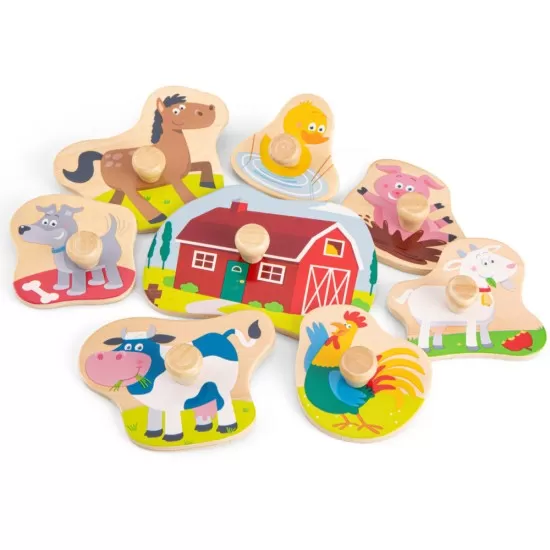 Puzzle lemn Ferma 9 piese Puzzle lemn Ferma 9 piese