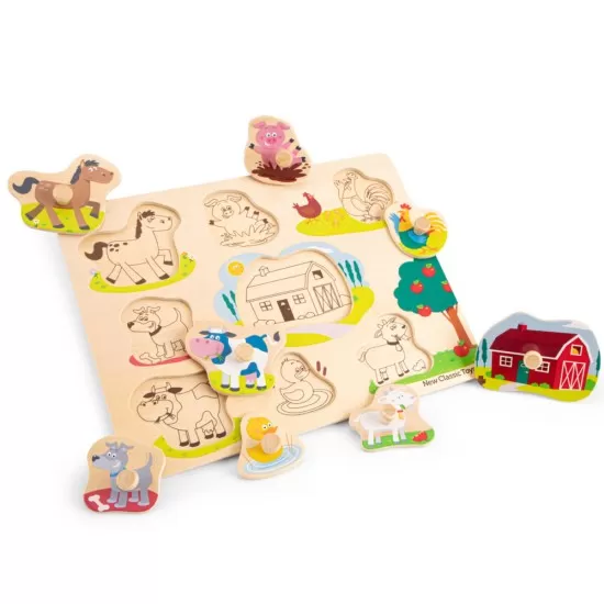 Puzzle lemn Ferma 9 piese Puzzle lemn Ferma 9 piese