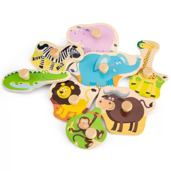 Puzzle lemn Safari 9 piese Puzzle lemn Safari 9 piese