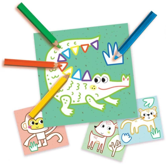 Set 3 in 1 de pictat cu degetul, de colorat si de lipit Set 3 in 1 de pictat cu degetul, de colorat si de lipit