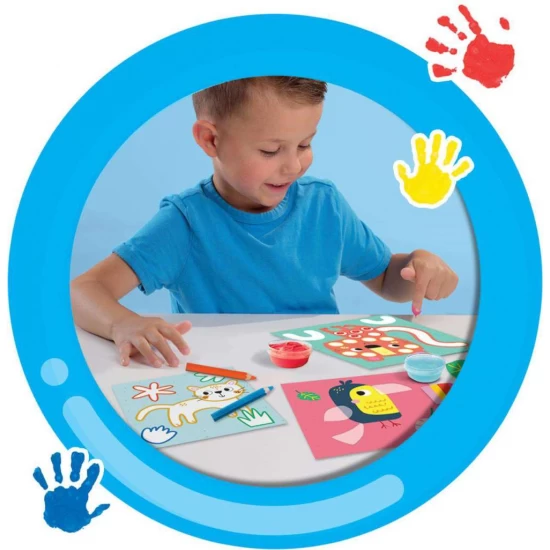 Set 3 in 1 de pictat cu degetul, de colorat si de lipit Set 3 in 1 de pictat cu degetul, de colorat si de lipit
