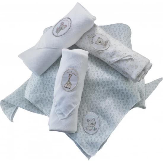 Set 4 scutece din bumbac 70x70 cm Girafa Sophie