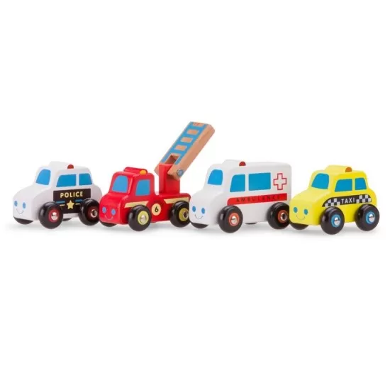 Set 4 vehicule lemn New Classic Toys Set 4 vehicule lemn New Classic Toys