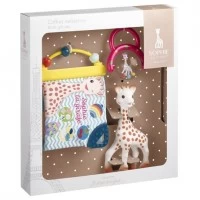 Set Cadou Girafa Sophie, zornaitoare si carticica cu activitati