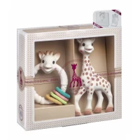 Set Cadou SOPHIEsticat cu Girafa Sophie si inel de dentitie Colo'Rings