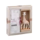 Set Cadou SOPHIEsticat cu Girafa Sophie si scutec bumbac120x120 cm