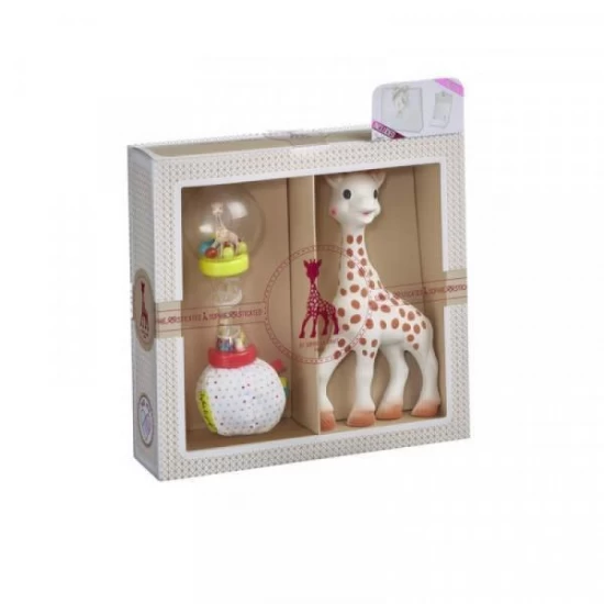 Set Cadou SOPHIEsticat cu Girafa Sophie si Zornaitoare Maracas Sophie