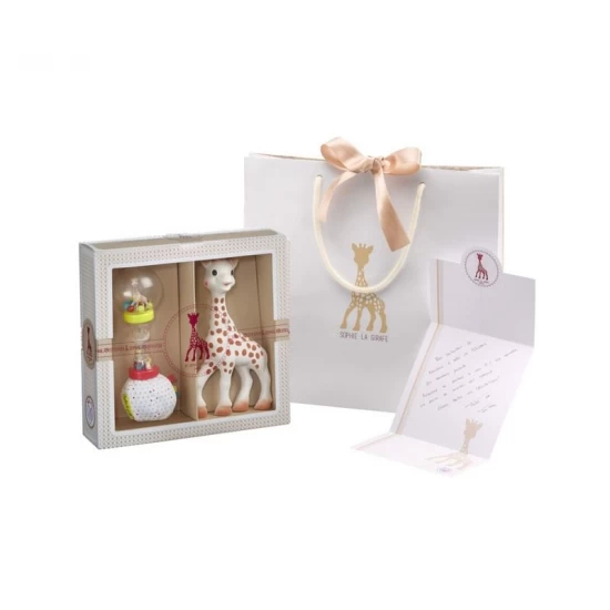 Set Cadou SOPHIEsticat cu Girafa Sophie si Zornaitoare Maracas Sophie