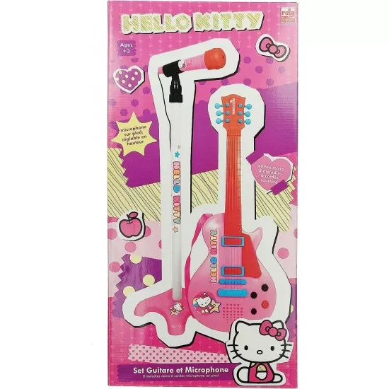 Set chitara si microfon roz Hello Kitty Set chitara si microfon roz Hello Kitty