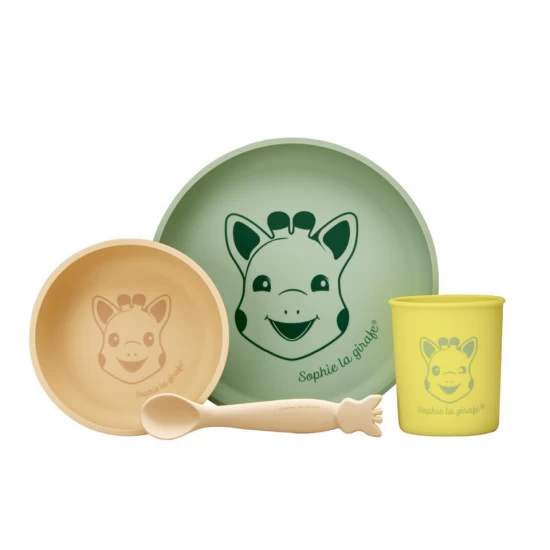 Set de masa din silicon pentru copii Girafa Sophie