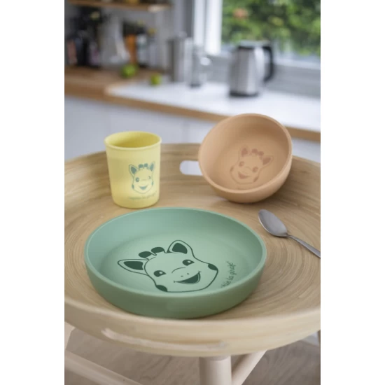 Set de masa din silicon pentru copii Girafa Sophie