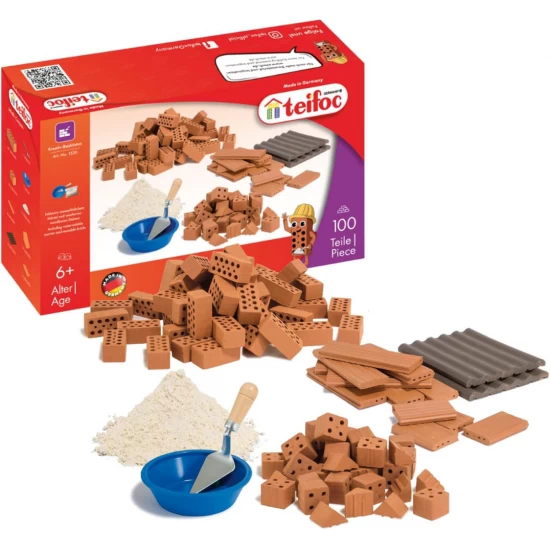 Set de constructie sortiment de caramizi cu mortar si accesorii Teifoc