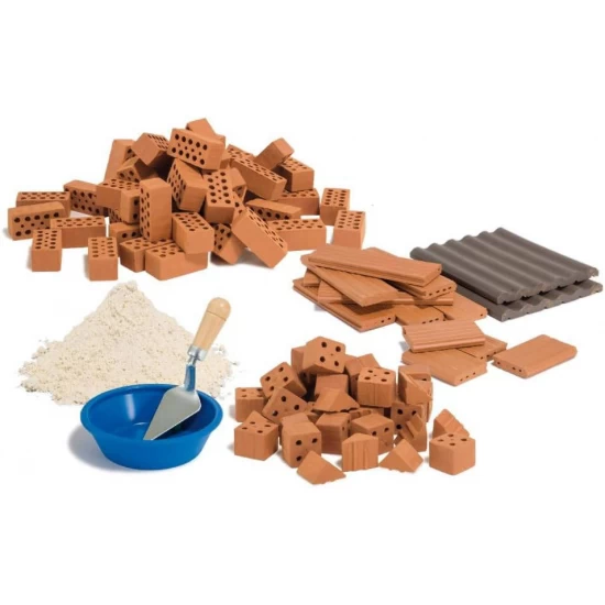 Set de constructie sortiment de caramizi cu mortar si accesorii Teifoc