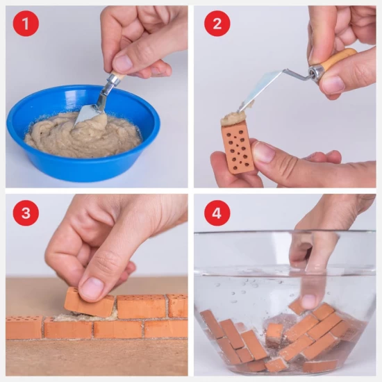 Set de constructie sortiment de caramizi cu mortar si accesorii Teifoc