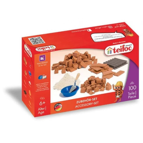 Set de constructie sortiment de caramizi cu mortar si accesorii Teifoc