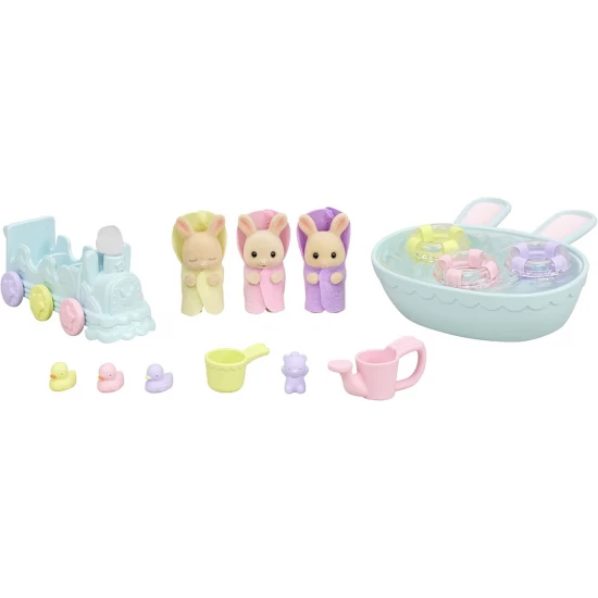 Set de joaca Sylvanian Families Iepurasi Tripleti cu accesorii baie Set de joaca Sylvanian Families Iepurasi Tripleti cu accesorii baie