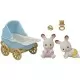 Set de joaca Sylvanian Families - Carucior cu iepurasi gemeni