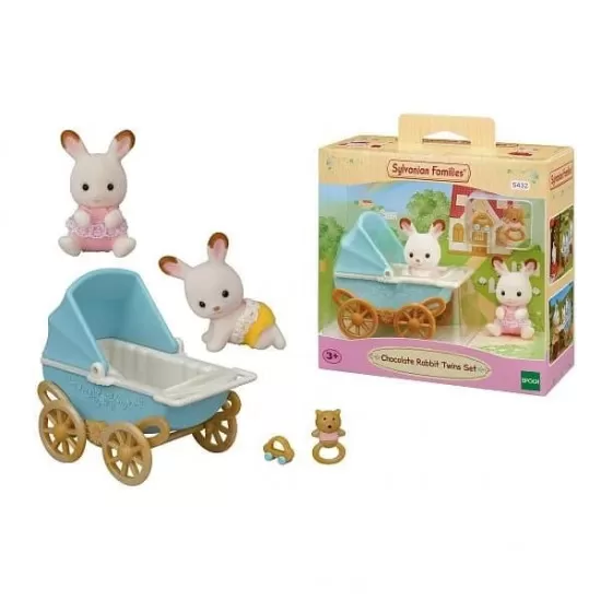 Set de joaca Sylvanian Families - Carucior cu iepurasi gemeni