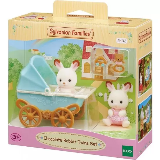 Set de joaca Sylvanian Families - Carucior cu iepurasi gemeni