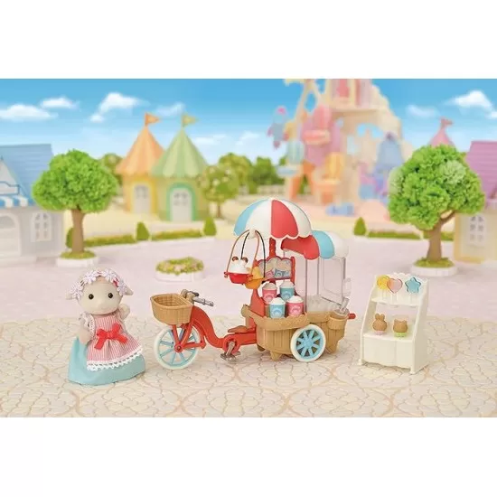 Set de joaca Sylvanian Families - Stand cu tricicleta pentru popcorn Set de joaca Sylvanian Families - Stand cu tricicleta pentru popcorn