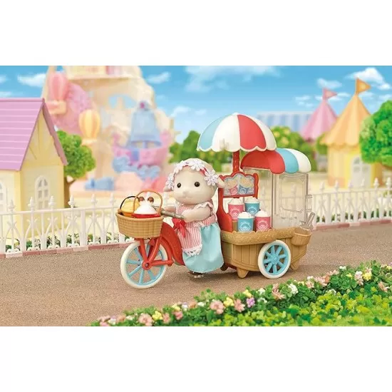 Set de joaca Sylvanian Families - Stand cu tricicleta pentru popcorn Set de joaca Sylvanian Families - Stand cu tricicleta pentru popcorn