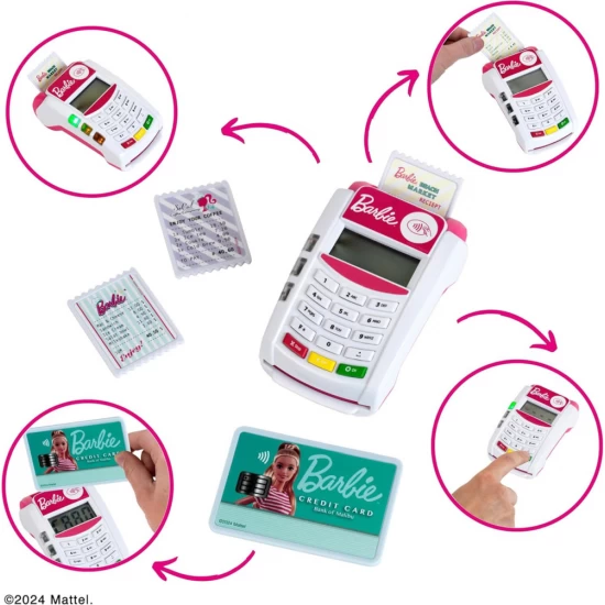 Set de joaca Terminal Card POS cu lumina si sunet Barbie Set de joaca Terminal Card POS cu lumina si sunet Barbie
