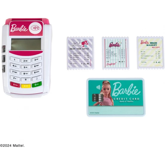 Set de joaca Terminal Card POS cu lumina si sunet Barbie Set de joaca Terminal Card POS cu lumina si sunet Barbie
