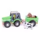 Tractor cu trailer si animale din lemn Tractor cu trailer si animale din lemn