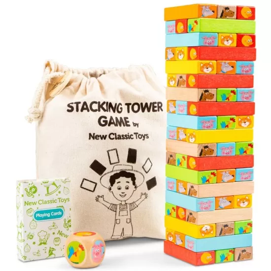 Joc din lemn New Classic Toys - Turnul instabil Joc din lemn New Classic Toys - Turnul instabil
