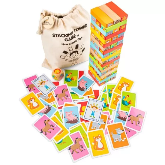 Joc din lemn New Classic Toys - Turnul instabil Joc din lemn New Classic Toys - Turnul instabil