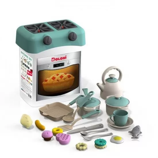 Aragaz cu accesorii pentru copii 01480/2 Turquoise Aragaz cu accesorii pentru copii 01480/2 Turquoise