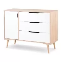 Comoda de infasat copii Klups Sofie Alb-Natur
